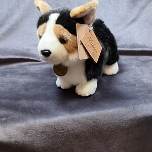 Miyoni Tricolor Corgi Plush - Black, White & Tan